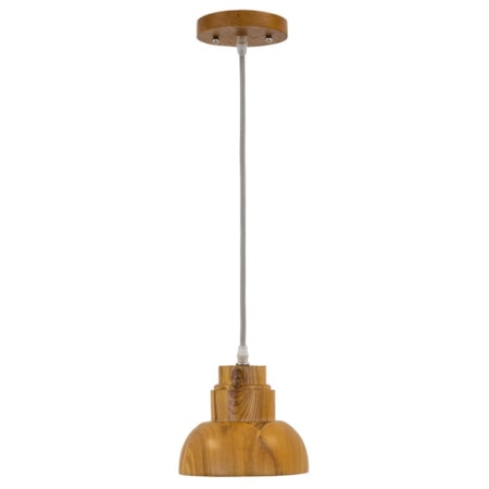 1 Light Pendant In Wood Finish