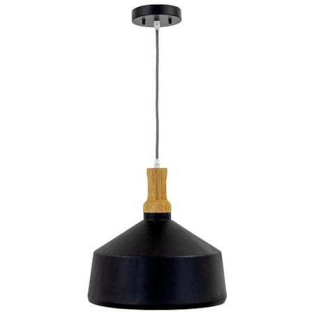 1 Light Pendant In Black Finish