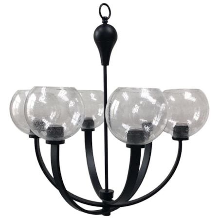 6 Light Chandelier In Matte Black Finish