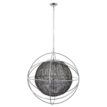 3-Light Orb Chandelier In Chrome Finish