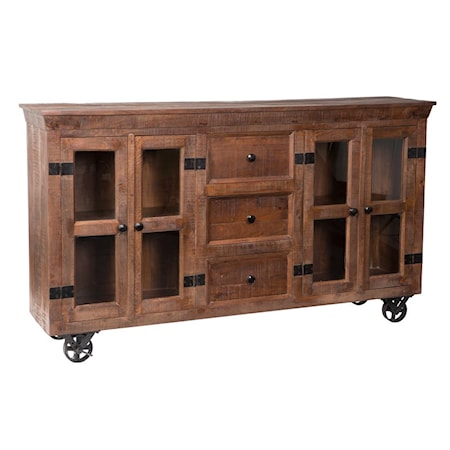 Mango Wood Mobile Sideboard