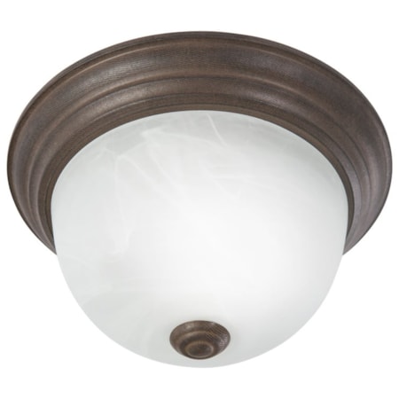 1 Light Flush Mount In Dark Brown Finish