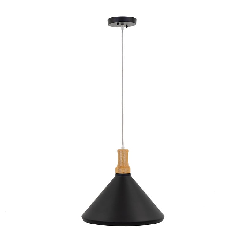 1 Light Pendant In Black Finish