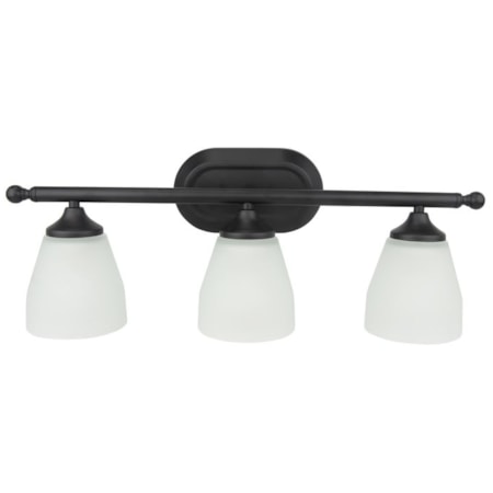 3 Light Vanity In Flat Black Finish