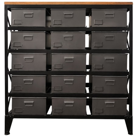 Metal & Mango Wood Cabinet