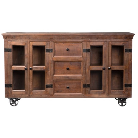 Mango Wood Mobile Sideboard