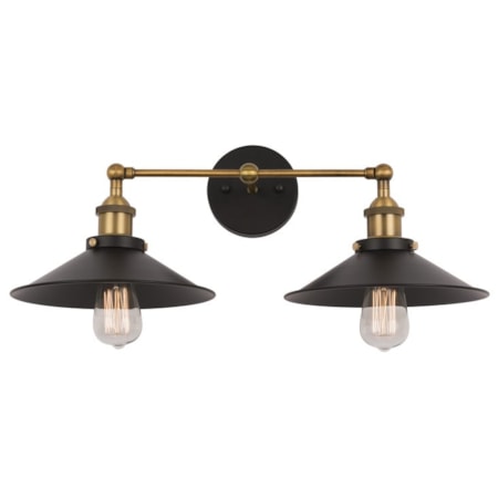 2 Light Wall Sconce In Dark Grey Finish