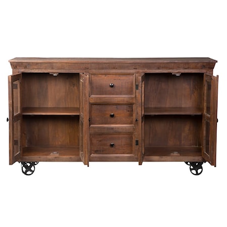 Mango Wood Mobile Sideboard