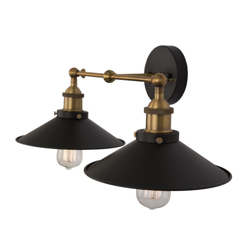 Yosemite Home Decor Yosemite Home Decor 2 Light Wall Sconce In Dark Grey Finish