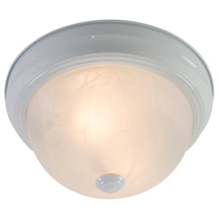 2 Light Flush Mount In White Finish