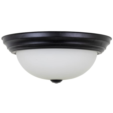 2 Light Flushmount In Flat Black