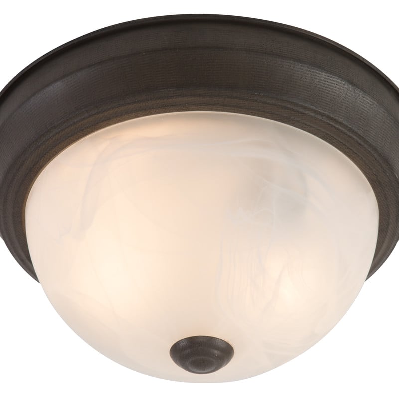 Yosemite Home Decor Yosemite Home Decor 2 Light Flush Mount In Dark Brown Finish