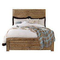 Full Bed with Plank-Style Headboard