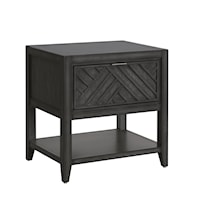 Contemporary Single Drawer Nightstand with USB-C Port