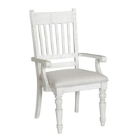 Farmhouse Dining Arm Chair with Upholstered Seat