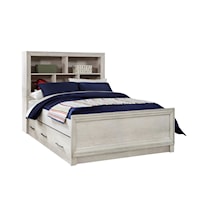 Transitional Twin Bookcase Bed with Trundle