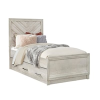 Farmhouse Twin Panel Bed with Trundle