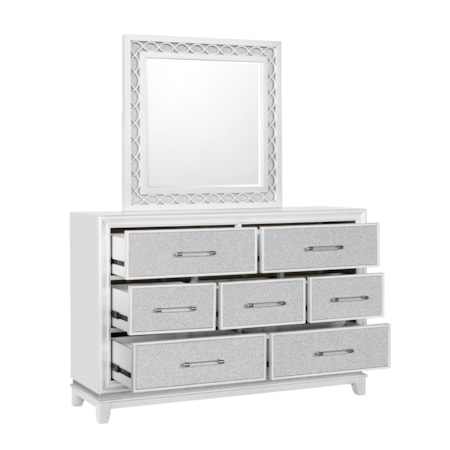 Dresser and Mirror Set