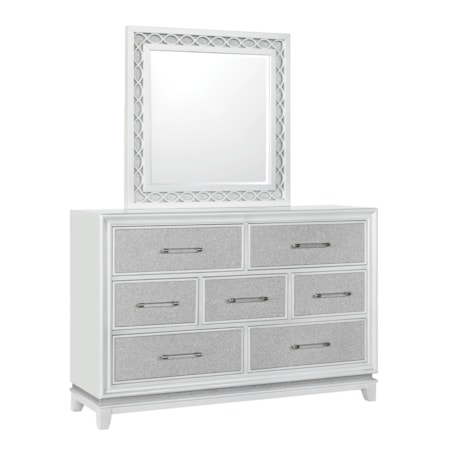 Dresser and Mirror Set