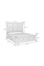 Samuel Lawrence Orleans Transitional Queen Upholstered Panel Bed with LED Lighting