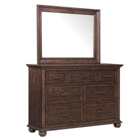 Dresser and Mirror Set