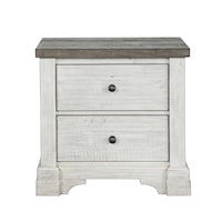 Farmhouse 2-Drawer Nightstand with USB Port