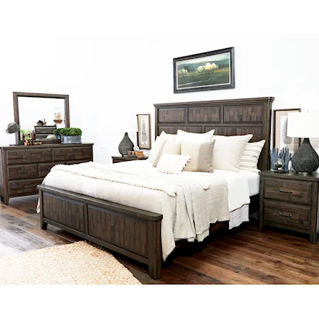 7-PC Queen Bedroom Group Includes Dresser, Mirror, 3-PC Queen Bed, with Bonus Chest and Nightstand
