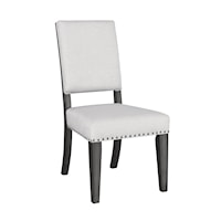 Contemporary Upholstered Side Chair with Nailhead Trim