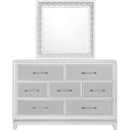 Dresser and Mirror Set