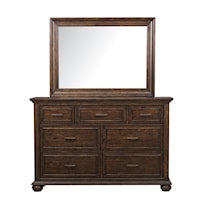 Traditional 7-Drawer Dresser with Mirror