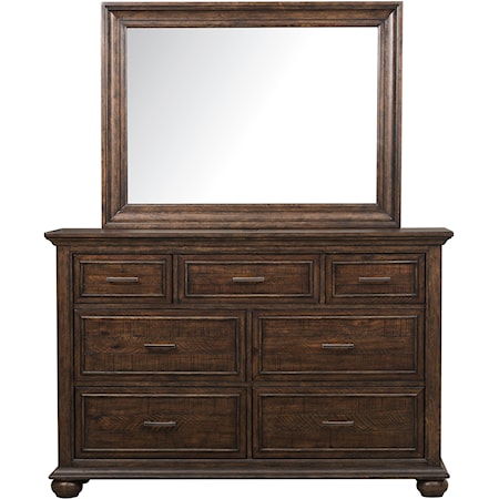 Dresser and Mirror Set