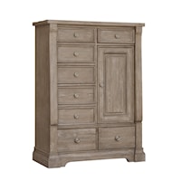 Transitional 8-Drawer Bedroom Door Chest with Adjustable Shelves