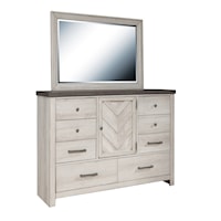 Farmhouse 8-Drawer Dresser and Mirror