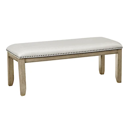 Transitional Upholstered Bench with Nailhead Trim