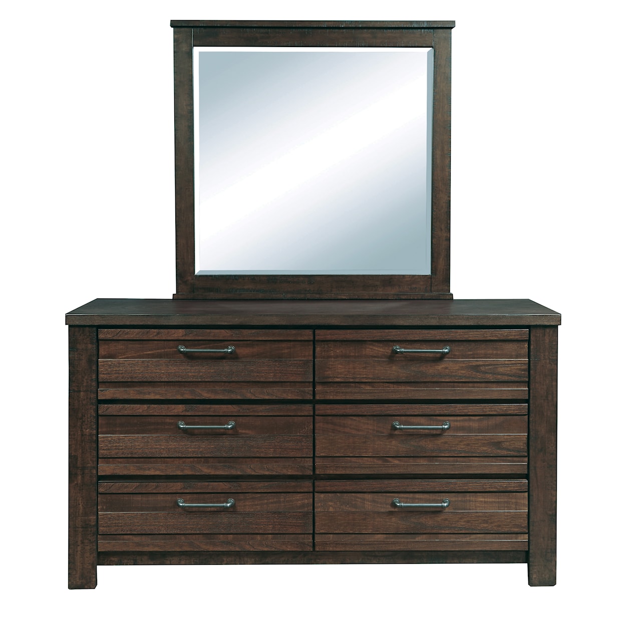 Samuel Lawrence Ruff Hewn Dresser and Mirror