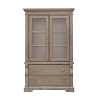 Transitional 2-Drawer Glass Door China Curio