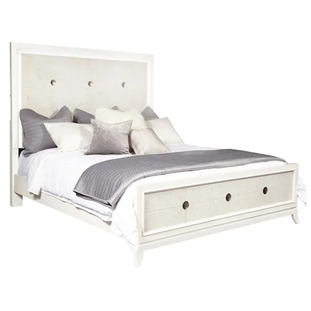 Contemporary Queen Panel Bed with LED Lighting