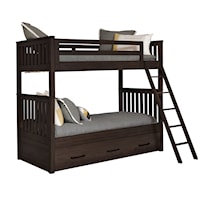 Contemporary Bunk Bed with Ladder