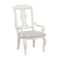 Traditional Dining Arm Chair with Upholstered Seat