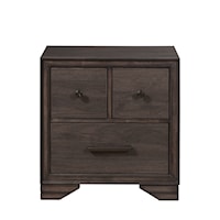 Contemporary 3-Drawer Nightstand with USB Port