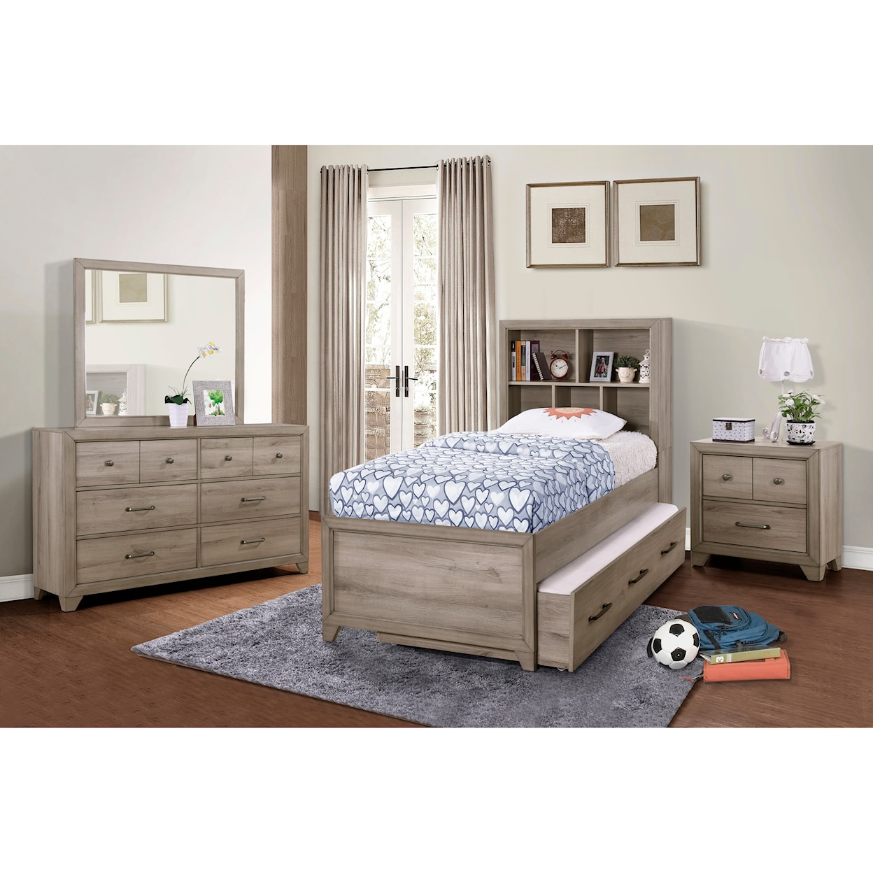 Samuel Lawrence River Creek Twin Bookcase Bed with Trundle