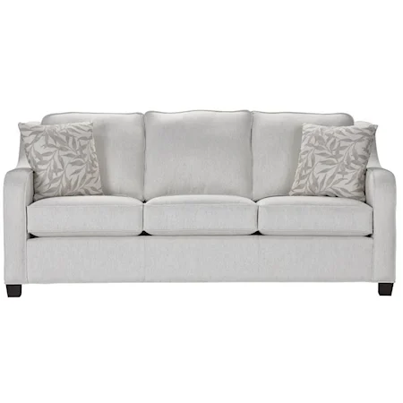 Casual Sofa with Rounded Arms and Welt Cords