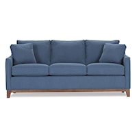 Casual Sofa with Thin Track Arms and Tapered Legs