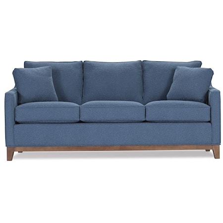 Casual Sofa with Thin Track Arms and Tapered Legs