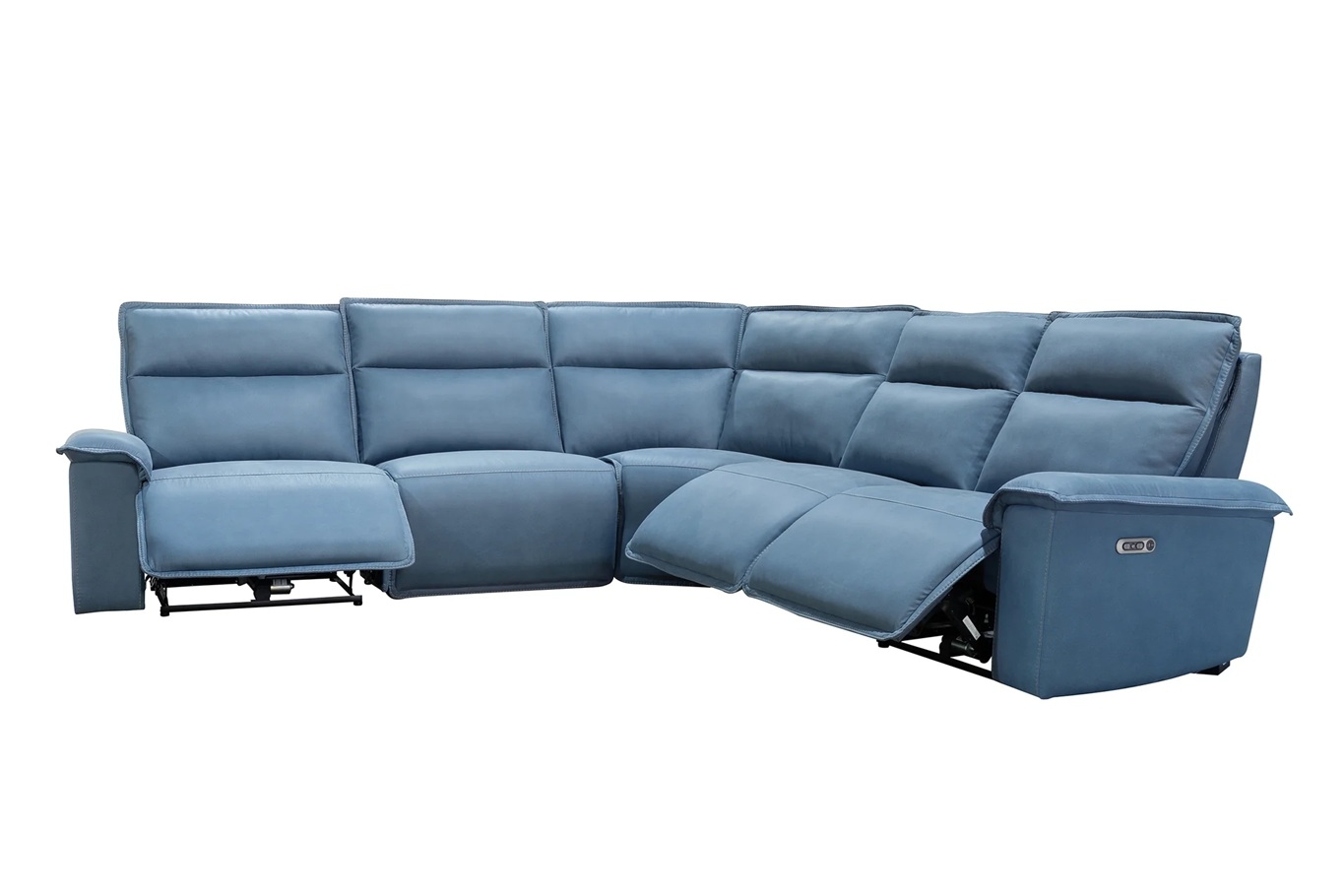 Perimeter Magic Denim 5-Piece Power Reclining Sectional - Thumbnail 2