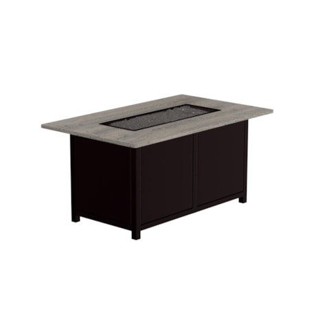 30" x 50" Chat-Height Firepit Table