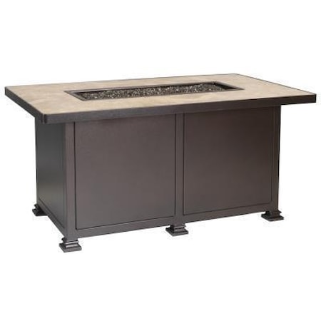 50" x 30" Chat-Height Firepit w/El. Ignition