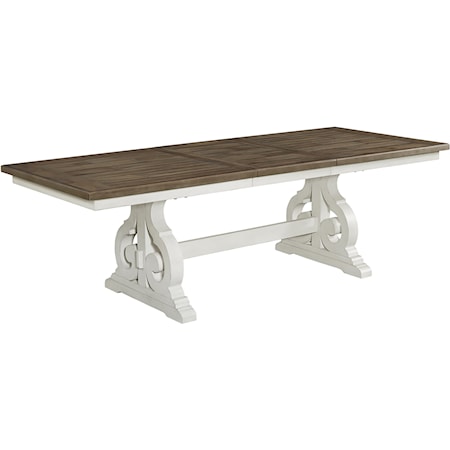 Farmhouse Dining Table with Trestle