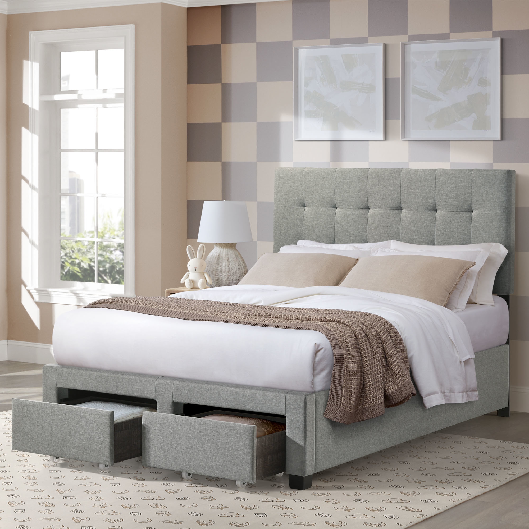 Upholstered Full Storage Bed