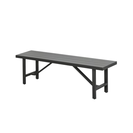 Outdoor Dining Bench with Metal Base